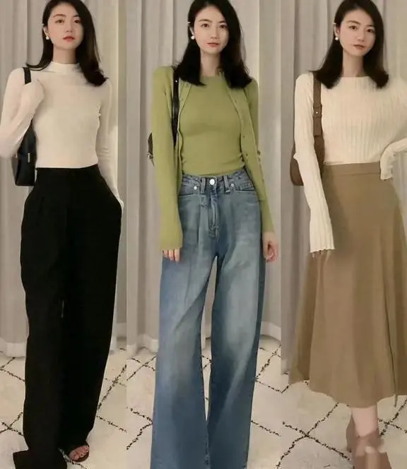 冬季保暖穿搭_打底衫大衣直筒裤搭配_修身打底衫的搭配