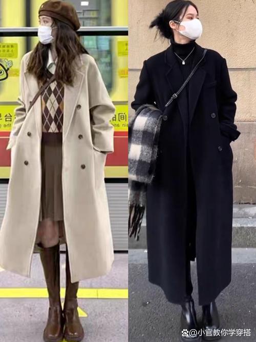 冬季保暖穿搭_修身打底衫的搭配_打底衫大衣直筒裤搭配